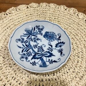 Blue and White Floral Porcelain Plate